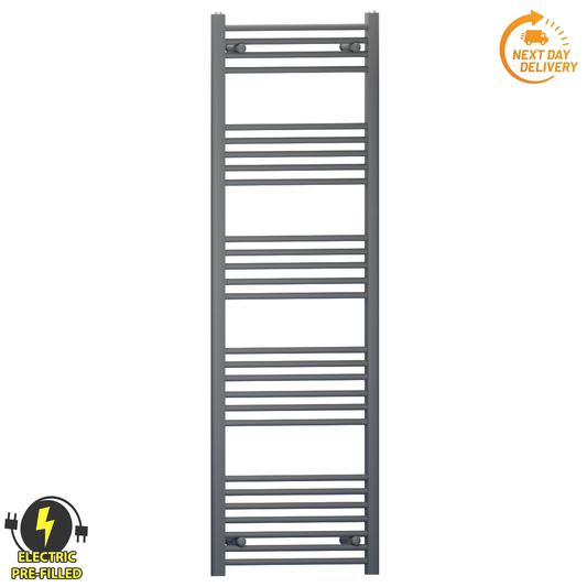 600mm x 1600mm Anthracite Grey Electric Heated Towel Rail Radiator