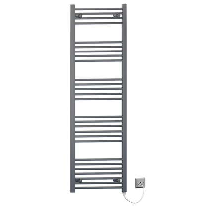  400mm x 1600mm Anthracite Grey Electric Heated Towel Rail Radiator 