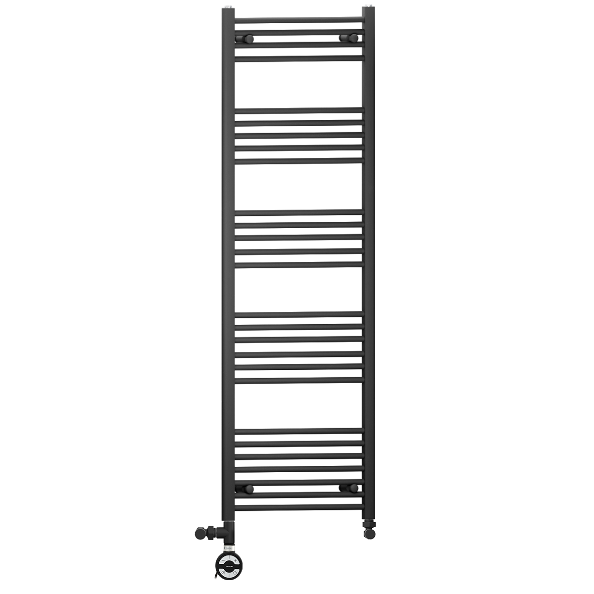 500mm x 1600mm Dual Fuel Matt Black Heated Towel Rail Radiator