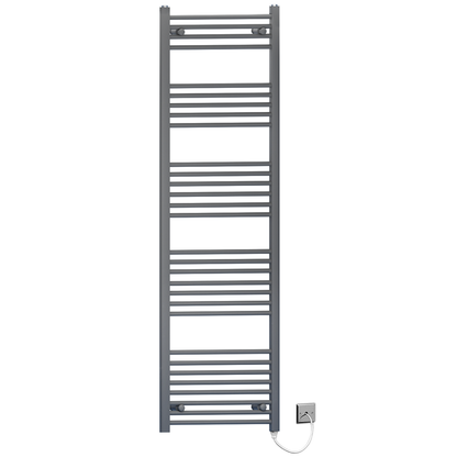  400mm x 1700mm Anthracite Grey Electric Heated Towel Rail Radiator 