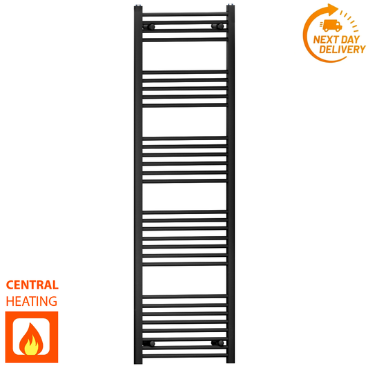 550mm x 1700mm Matt Black Heated Towel Rail Radiator