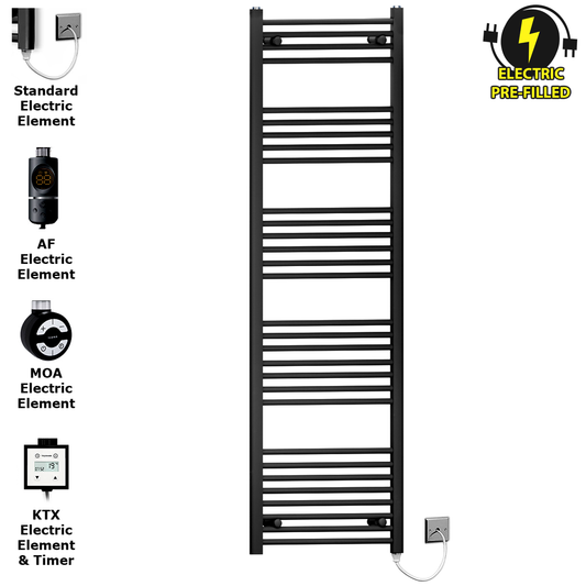 450mm x 1700mm Matt Black Electric Heated Towel Rail Radiator