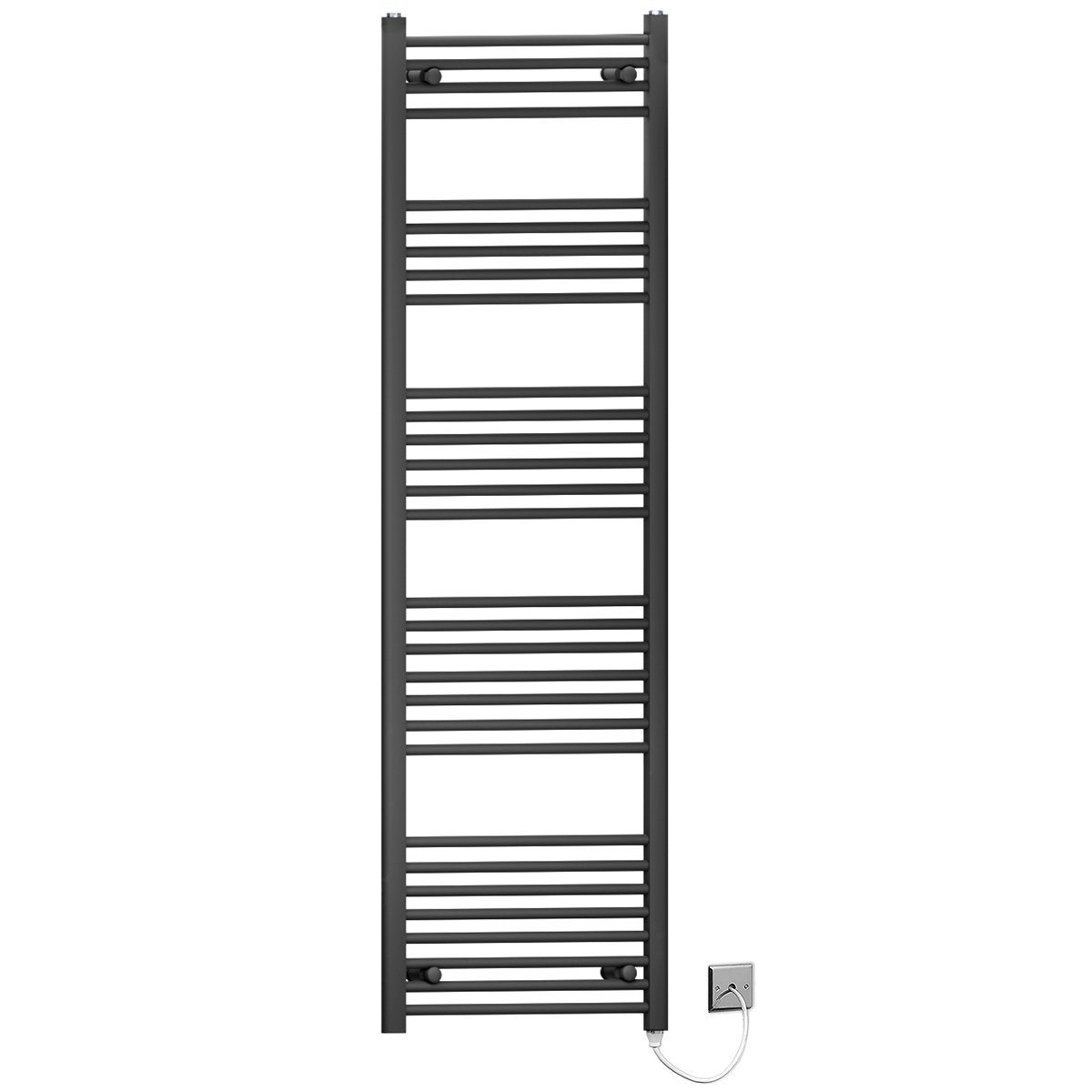 45 170 Matt Black Towel Rail Radiator Heated Warmer Wide High Electric Pre Filled Standard Manual Element 2c5d5adb e326 491f b6f0 4d03f90775ae