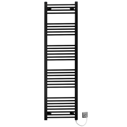  450mm x 1700mm Matt Black Electric Heated Towel Rail Radiator 