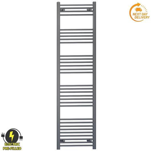 450mm x 1800mm Anthracite Grey Electric Heated Towel Rail Radiator