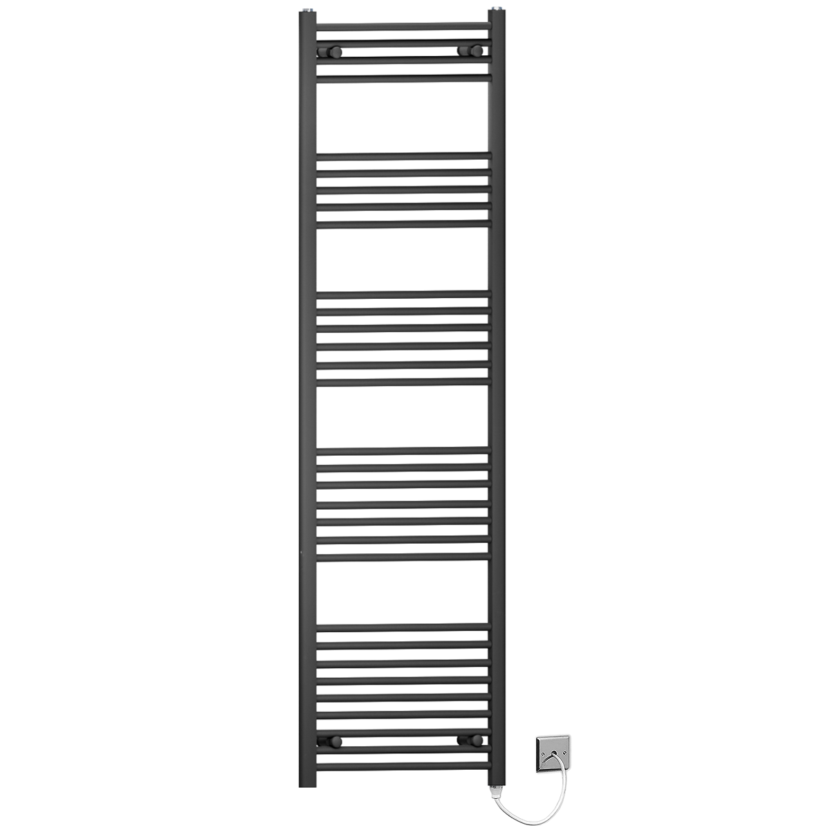 45 180 Matt Black Towel Rail Radiator Heated Warmer Wide High Electric Pre Filled Standard Manual Element 67ce9c8d 78c6 4109 976e 73cd8ca99702