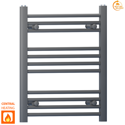 550mm x 600mm Small Anthracite Grey Heated Towel Rail Radiator