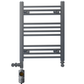550mm x 600mm Small Anthracite Grey Dual Fuel Heated Towel Rail Radiator 