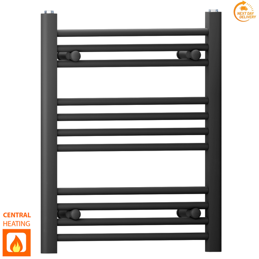 400mm x 600mm Small Matt Black Heated Towel Rail Radiator