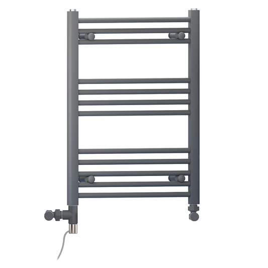 550mm x 700mm Small Anthracite Grey Dual Fuel Heated Towel Rail Radiator