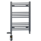 550mm x 700mm Small Anthracite Grey Dual Fuel Heated Towel Rail Radiator 