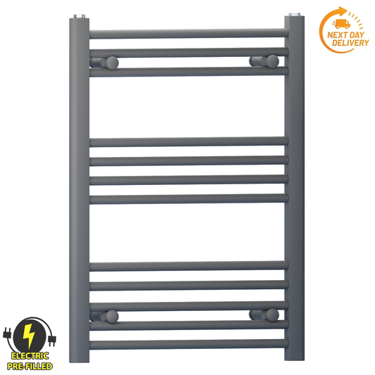 550mm x 700mm Small Anthracite Grey Electric Heated Towel Rail Radiator