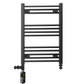 600mm x 700mm Dual Fuel Matt Black Heated Towel Rail Radiator 