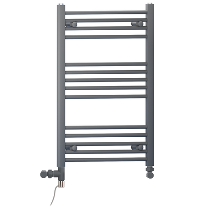  500mm x 800mm Small Anthracite Grey Dual Fuel Heated Towel Rail Radiator 