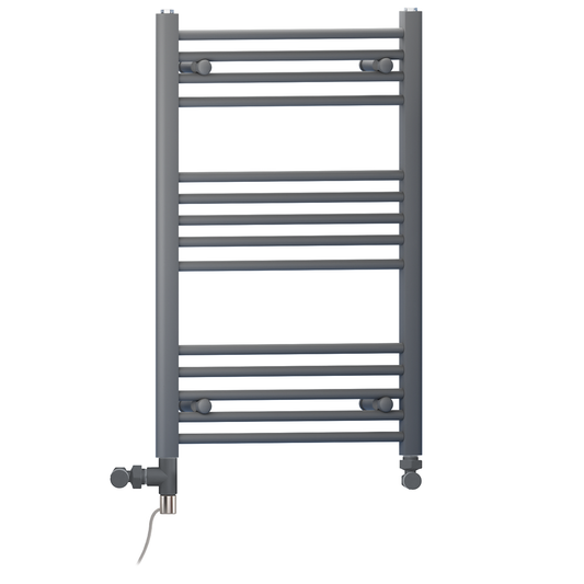 550mm x 800mm Small Anthracite Grey Dual Fuel Heated Towel Rail Radiator