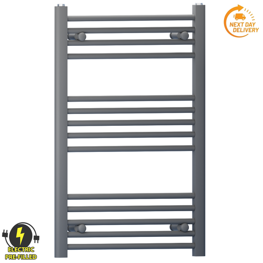 500mm x 800mm Small Anthracite Grey Electric Heated Towel Rail Radiator