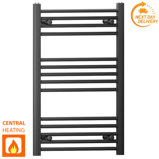 550mm x 800mm Small Matt Black Heated Towel Rail Radiator