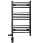 500mm x 800mm Dual Fuel Small Matt Black Heated Towel Rail Radiator 