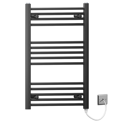 45 80 Matt Black Towel Rail Radiator Heated Warmer Wide High Electric Pre Filled Standard Manual Element ea1cad75 7018 4eb2 b00b c68aec730c87 