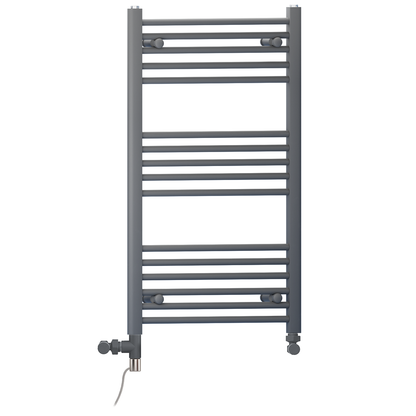  400mm x 900mm Small Anthracite Grey Dual Fuel Heated Towel Rail Radiator 