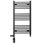 400mm x 900mm Dual Fuel Small Matt Black Heated Towel Rail Radiator 
