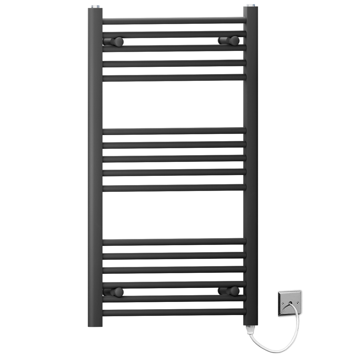 45 90 Matt Black Towel Rail Radiator Heated Warmer Wide High Electric Pre Filled Standard Manual Element