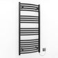 450mm Wide - Electric Heated Towel Rail Radiator - Black - Curved