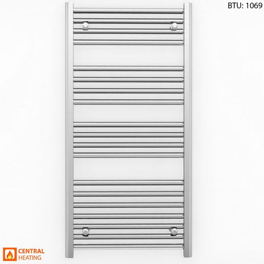 450mm x 1000mm Straight Chrome Heated Towel Rail Radiator