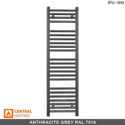 450mm x 1200mm Anthracite Grey Heated Towel Rail Radiator