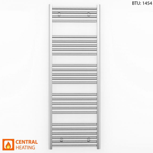 450mm x 1400mm Straight Chrome Heated Towel Rail Radiator