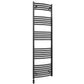400mm x 1600mm Curved Matt Black Electric Pre-Filled Heated Towel Rail Radiator 