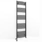 Dual Fuel 450mm x 1600mm Matt Matt Black Curved Heated Towel Rail - (incl. Valves + Electric Heating Kit)