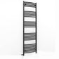 Dual Fuel 400mm x 1600mm Matt Matt Black Curved Heated Towel Rail - (incl. Valves + Electric Heating Kit) 