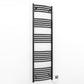 450mm Wide - Electric Heated Towel Rail Radiator - Black - Curved