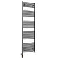 Dual Fuel 400mm x 1700mm Matt Matt Black Curved Heated Towel Rail - (incl. Valves + Electric Heating Kit)