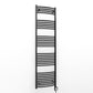 400mm x 1700mm Curved Matt Black Electric Pre-Filled Heated Towel Rail Radiator