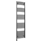 400mm x 1800mm Curved Matt Black Electric Pre-Filled Heated Towel Rail Radiator