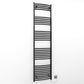 400mm Wide - Electric Heated Towel Rail Radiator - Black - Curved