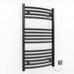 500mm Wide - Electric Heated Towel Rail Radiator - Black - Curved