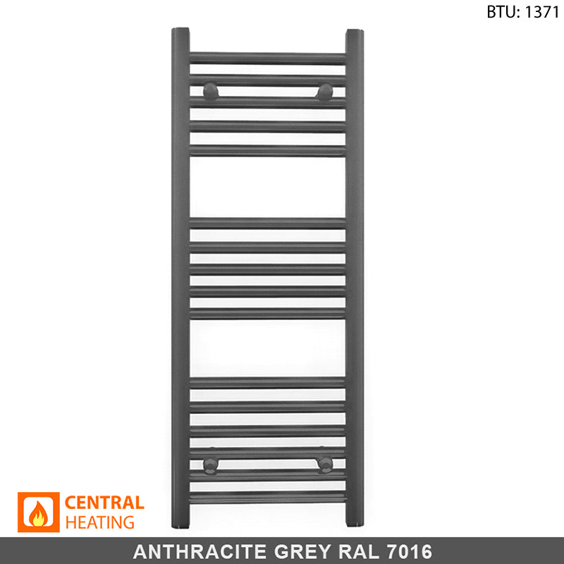 Small 450mm x 900mm Anthracite Grey Heated Towel Rail Radiator