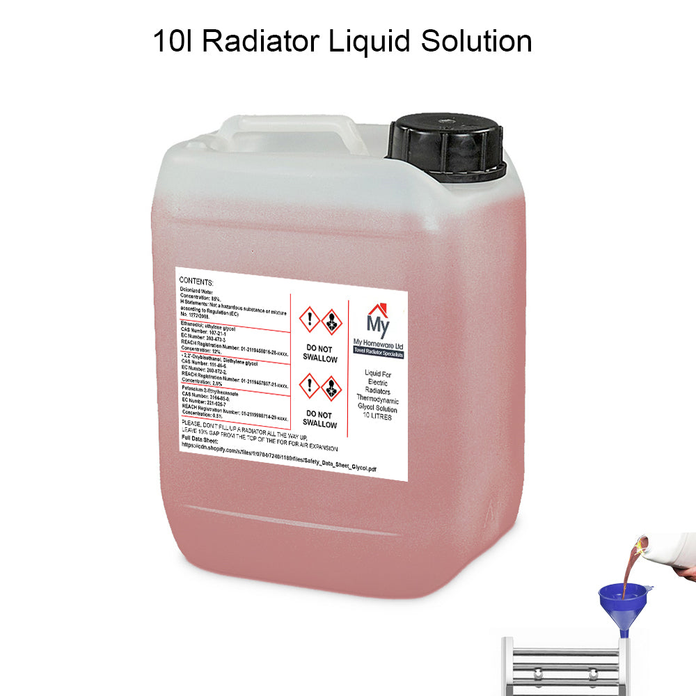 Electric Radiators Liquid  – 10 LITRES – Glycol/Deionized Water Solution