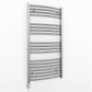 400mm x 1000mm Curved Chrome Electric Pre-Filled Heated Towel Rail Radiator