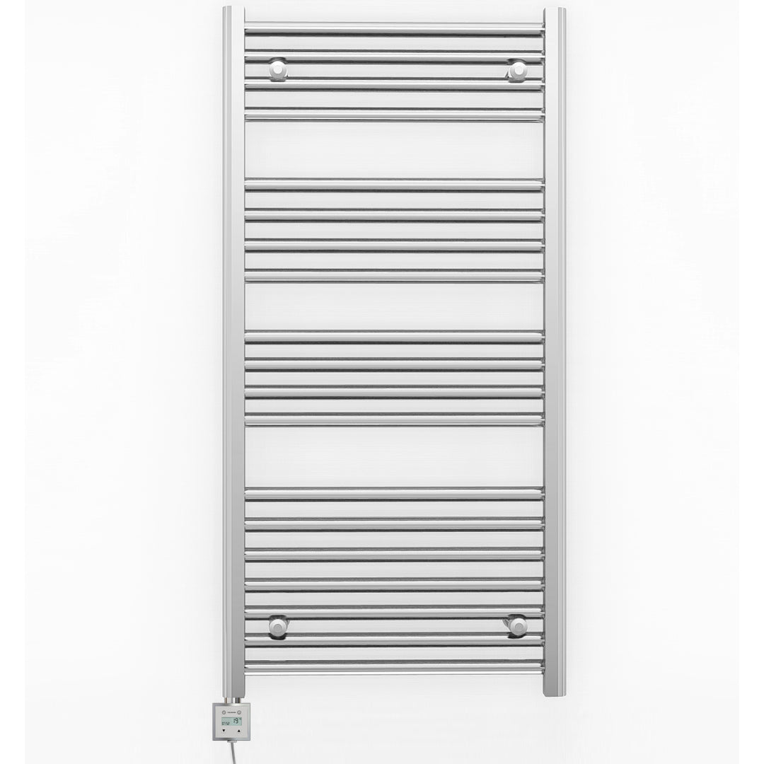 500mm x 1000mm Straight Chrome Electric Pre-Filled Heated Towel Rail Radiator