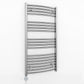 400mm x 1000mm Curved Chrome Electric Pre-Filled Heated Towel Rail Radiator