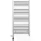 Dual Fuel 500mm x 1000mm Straight Chrome  Heated Towel Rail Radiator- (incl. Valves + Electric Heating Kit)