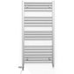 Dual Fuel 450mm x 1000mm Straight Chrome  Heated Towel Rail Radiator- (incl. Valves + Electric Heating Kit)