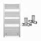 600mm x 1000mm Straight Chrome Heated Towel Rail Radiator