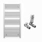600mm x 1000mm Straight Chrome Heated Towel Rail Radiator