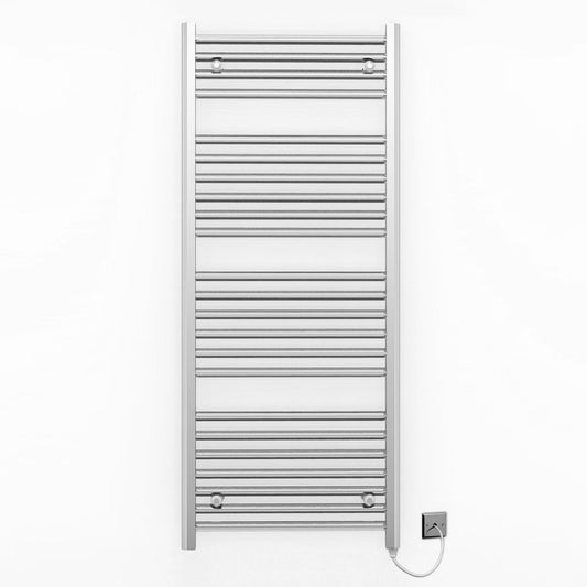 500mm x 1200mm Straight Chrome Electric Pre-Filled Heated Towel Rail Radiator