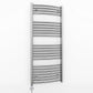 400mm x 1200mm Curved Chrome Electric Pre-Filled Heated Towel Rail Radiator